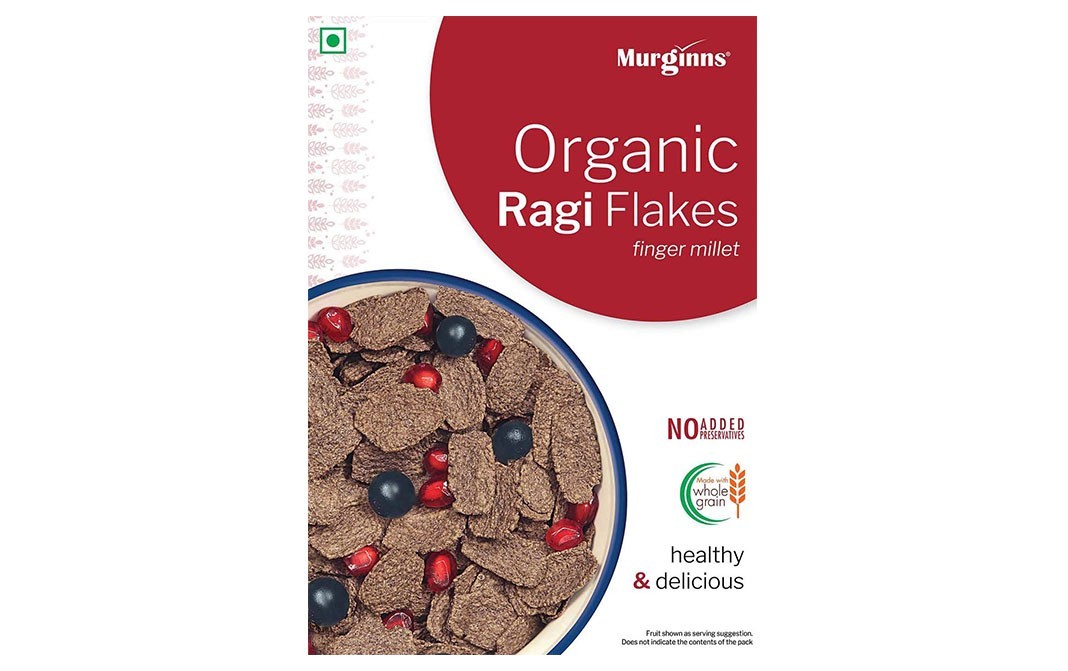 Murginns Organic Ragi Flakes, Finger Millet   Box  275 grams